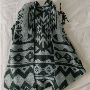 Aztec Design Poncho